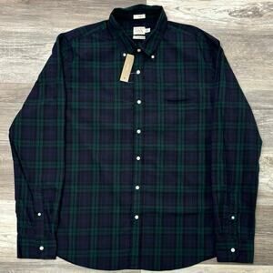 J Crew Flannel Shirt NWT Slim Secret Wash Cotton Poplin Mens XL Tartan Plaid